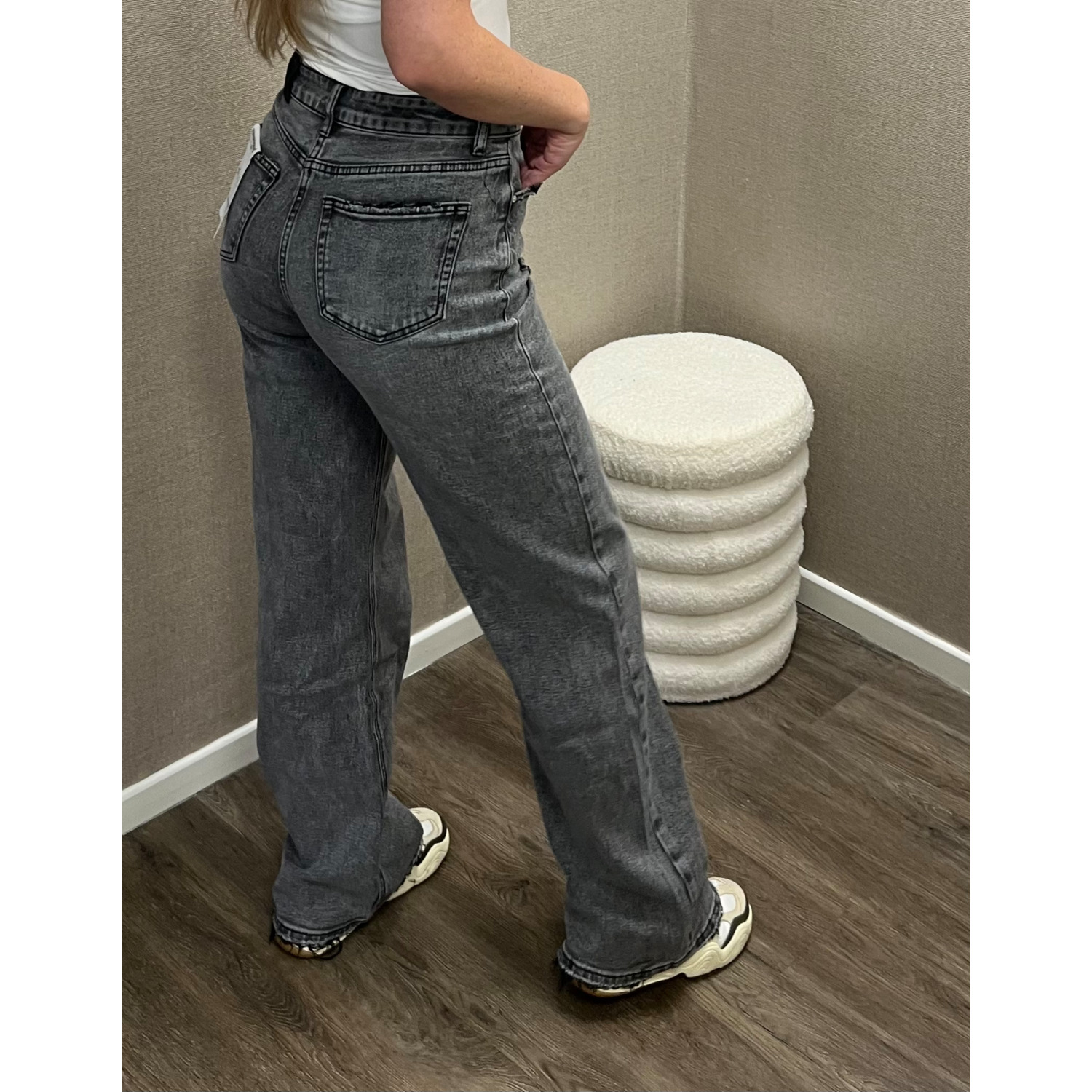 Wide leg jeans dark grey | Kriebelsz
