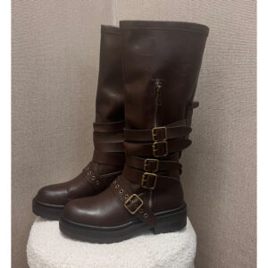 Bruine biker boots Evi