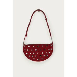 Donkerrode crossbody tas met studs