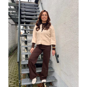 Choco bruine wide leg jeans